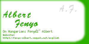 albert fenyo business card